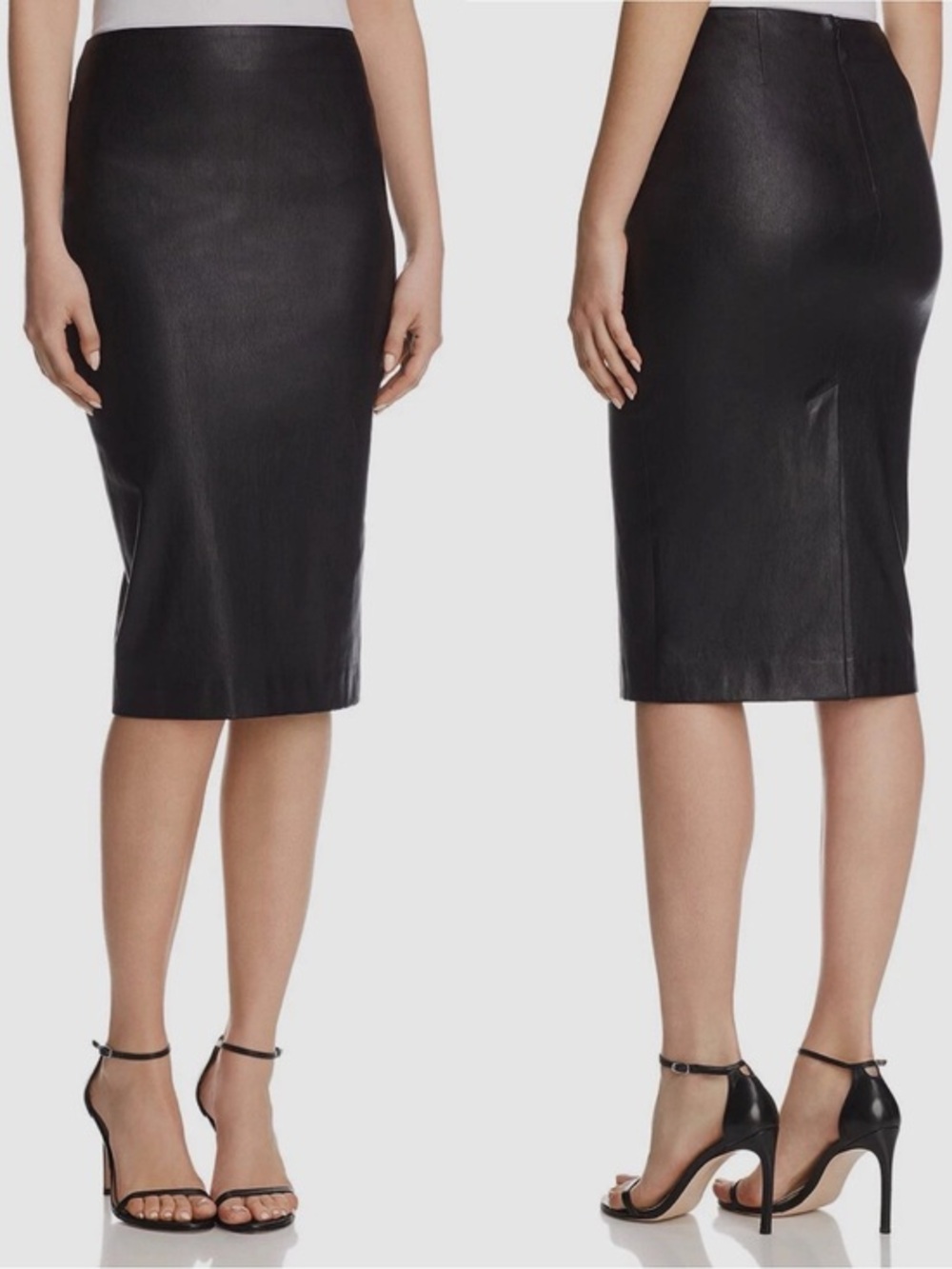 Theory NWOT Bristol Leather Black Pencil Skinny Skirt XS (00)